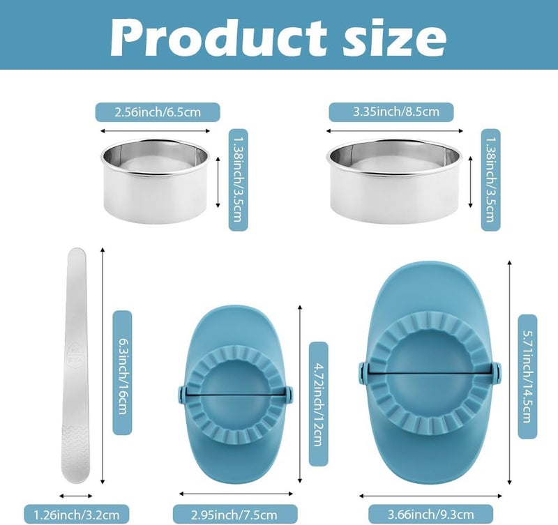 Ranjaner 3Pcs Dumpling Maker Press with 3 Dough Cutter and Stuffing Spoon, Pierogi Maker Press Empanadas Press Mold Set DIY Manual Wrapper for Stuffed Pierogi Pastelitos Wonton - Image 2